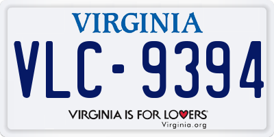 VA license plate VLC9394