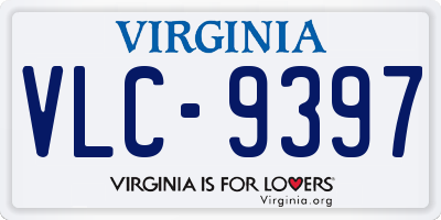 VA license plate VLC9397