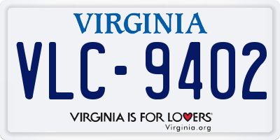 VA license plate VLC9402