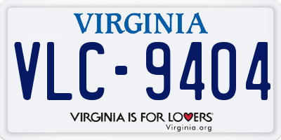 VA license plate VLC9404