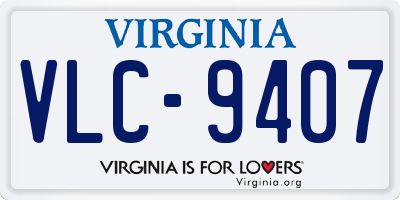 VA license plate VLC9407