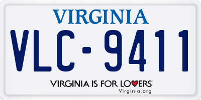 VA license plate VLC9411