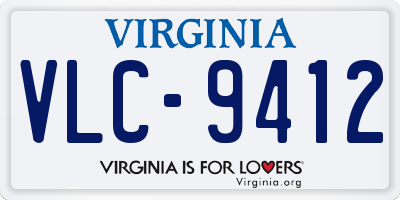 VA license plate VLC9412