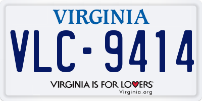 VA license plate VLC9414