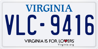 VA license plate VLC9416