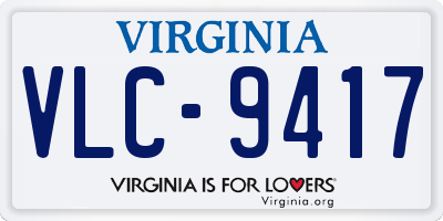 VA license plate VLC9417