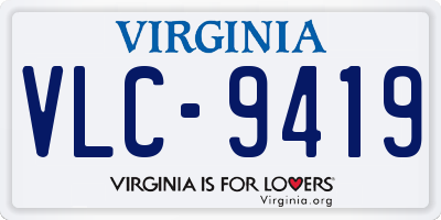 VA license plate VLC9419