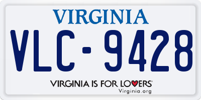 VA license plate VLC9428