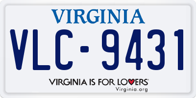 VA license plate VLC9431