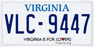 VA license plate VLC9447