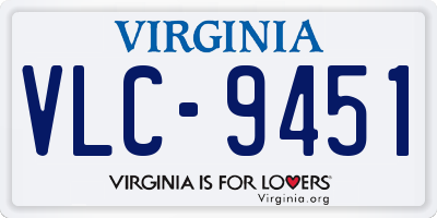 VA license plate VLC9451