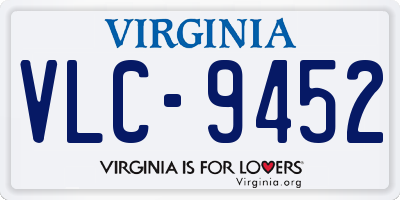 VA license plate VLC9452