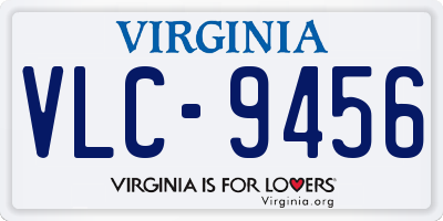 VA license plate VLC9456