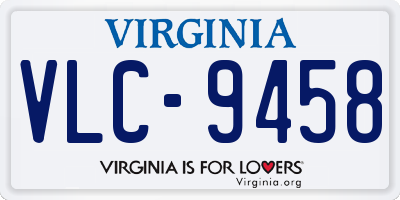 VA license plate VLC9458