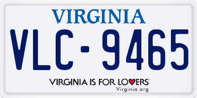 VA license plate VLC9465