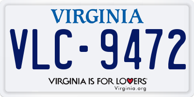 VA license plate VLC9472