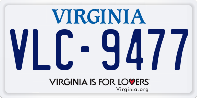 VA license plate VLC9477