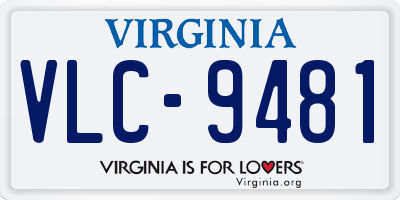 VA license plate VLC9481
