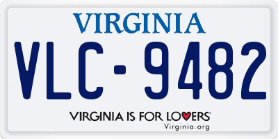 VA license plate VLC9482