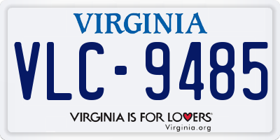 VA license plate VLC9485