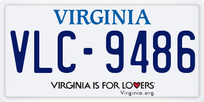 VA license plate VLC9486