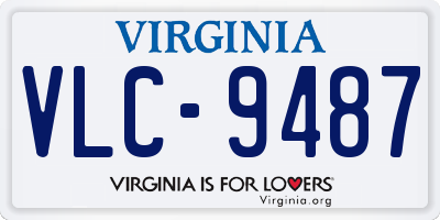 VA license plate VLC9487
