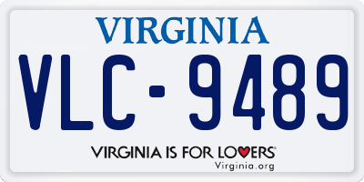 VA license plate VLC9489