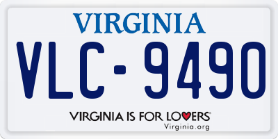 VA license plate VLC9490