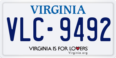 VA license plate VLC9492