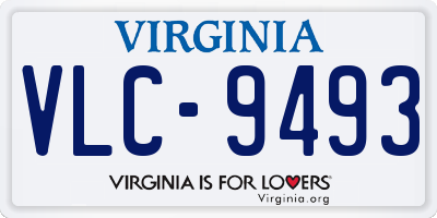 VA license plate VLC9493