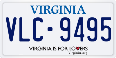 VA license plate VLC9495