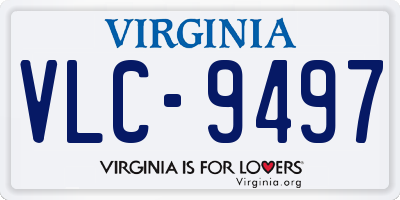 VA license plate VLC9497