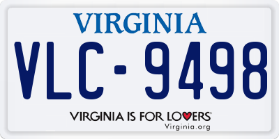 VA license plate VLC9498