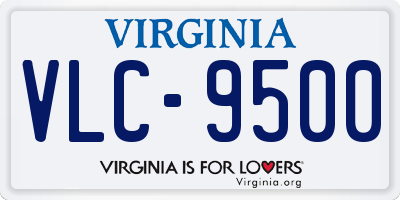VA license plate VLC9500