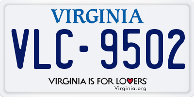 VA license plate VLC9502