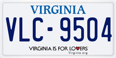 VA license plate VLC9504