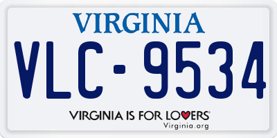 VA license plate VLC9534