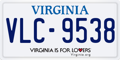 VA license plate VLC9538