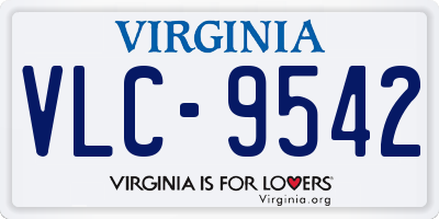 VA license plate VLC9542