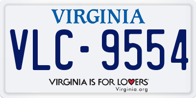 VA license plate VLC9554