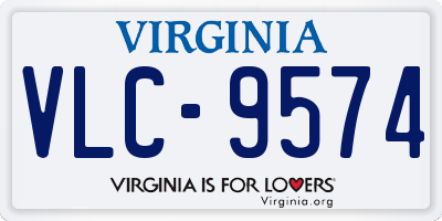 VA license plate VLC9574