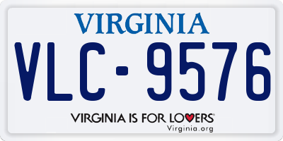 VA license plate VLC9576