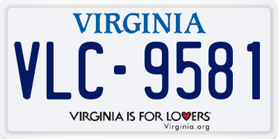 VA license plate VLC9581