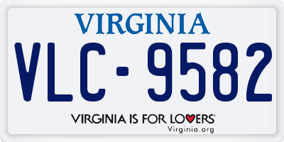 VA license plate VLC9582
