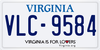 VA license plate VLC9584