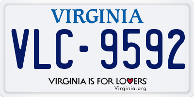VA license plate VLC9592