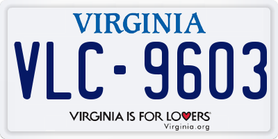 VA license plate VLC9603