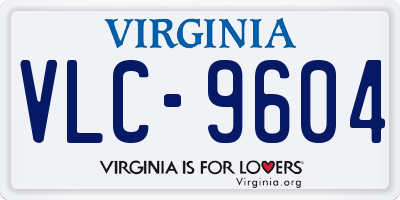 VA license plate VLC9604