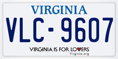 VA license plate VLC9607