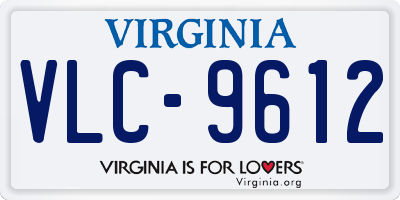 VA license plate VLC9612